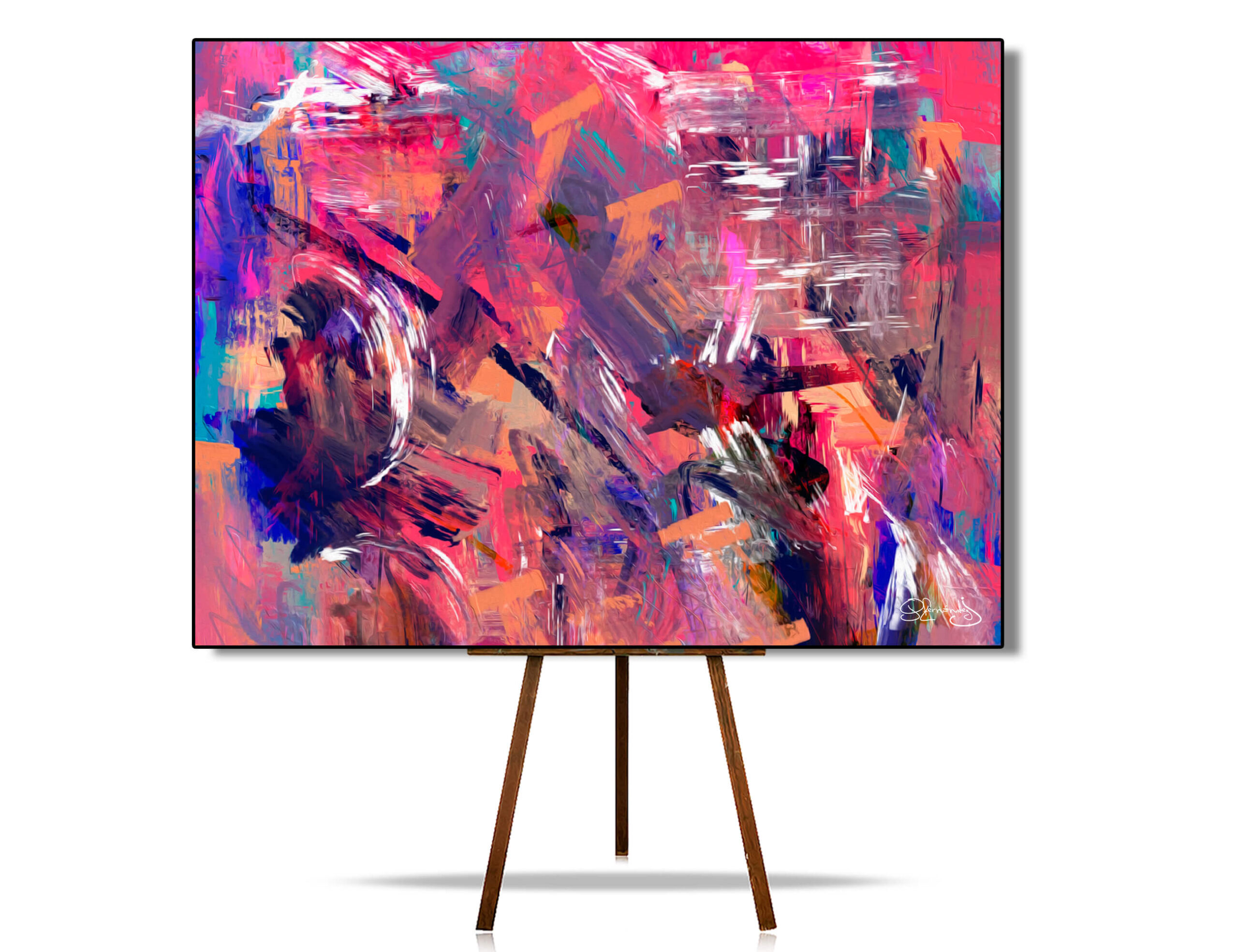 Abstract Brush Strokes Colorful Print Canvas Art, Abstract Home Decor Wall Art, Modern Abstract Fine Art Abstract, Contemporary Art