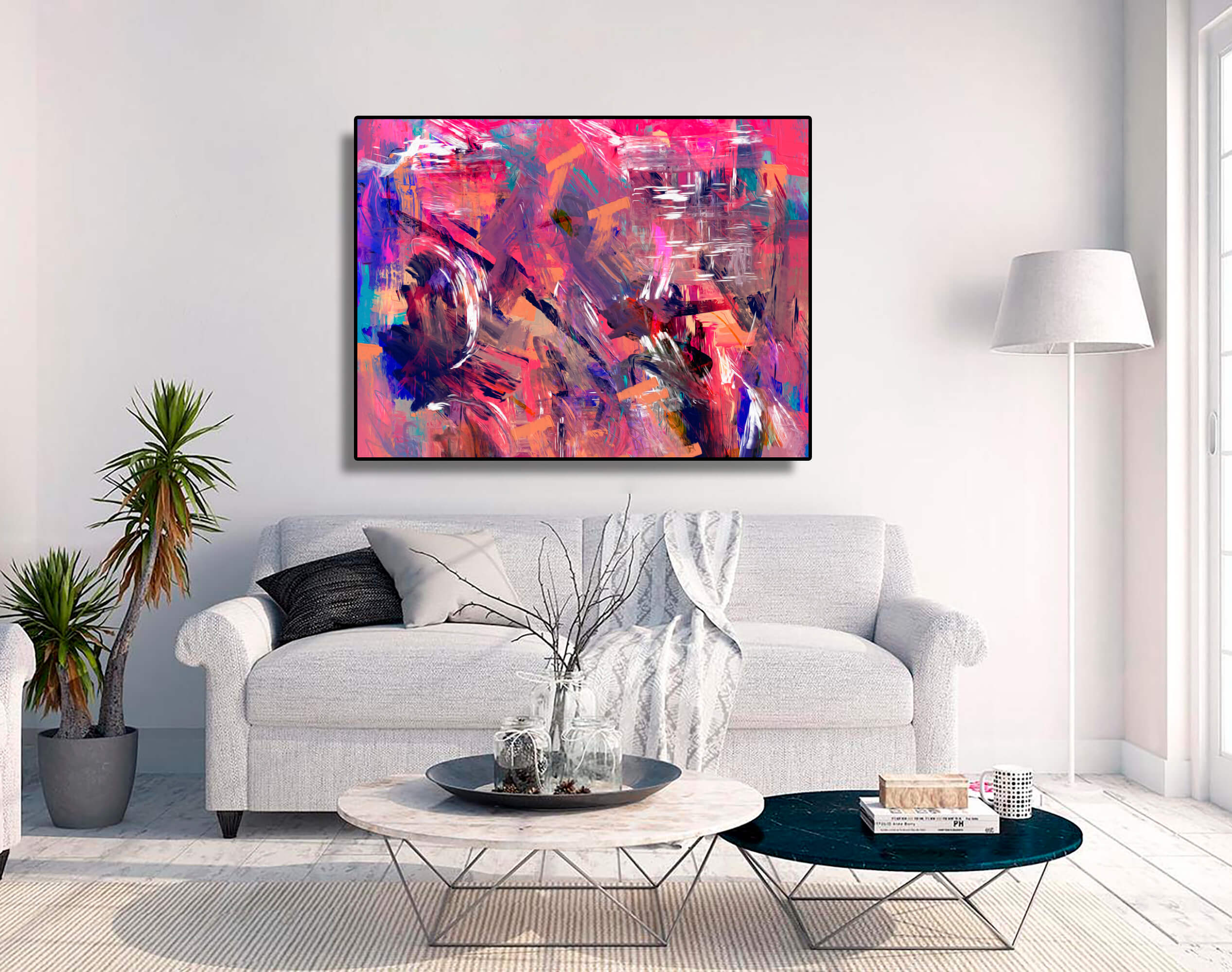 Abstract Brush Strokes Colorful Print Canvas Art, Abstract Home Decor Wall Art, Modern Abstract Fine Art Abstract, Contemporary Art - Image 4