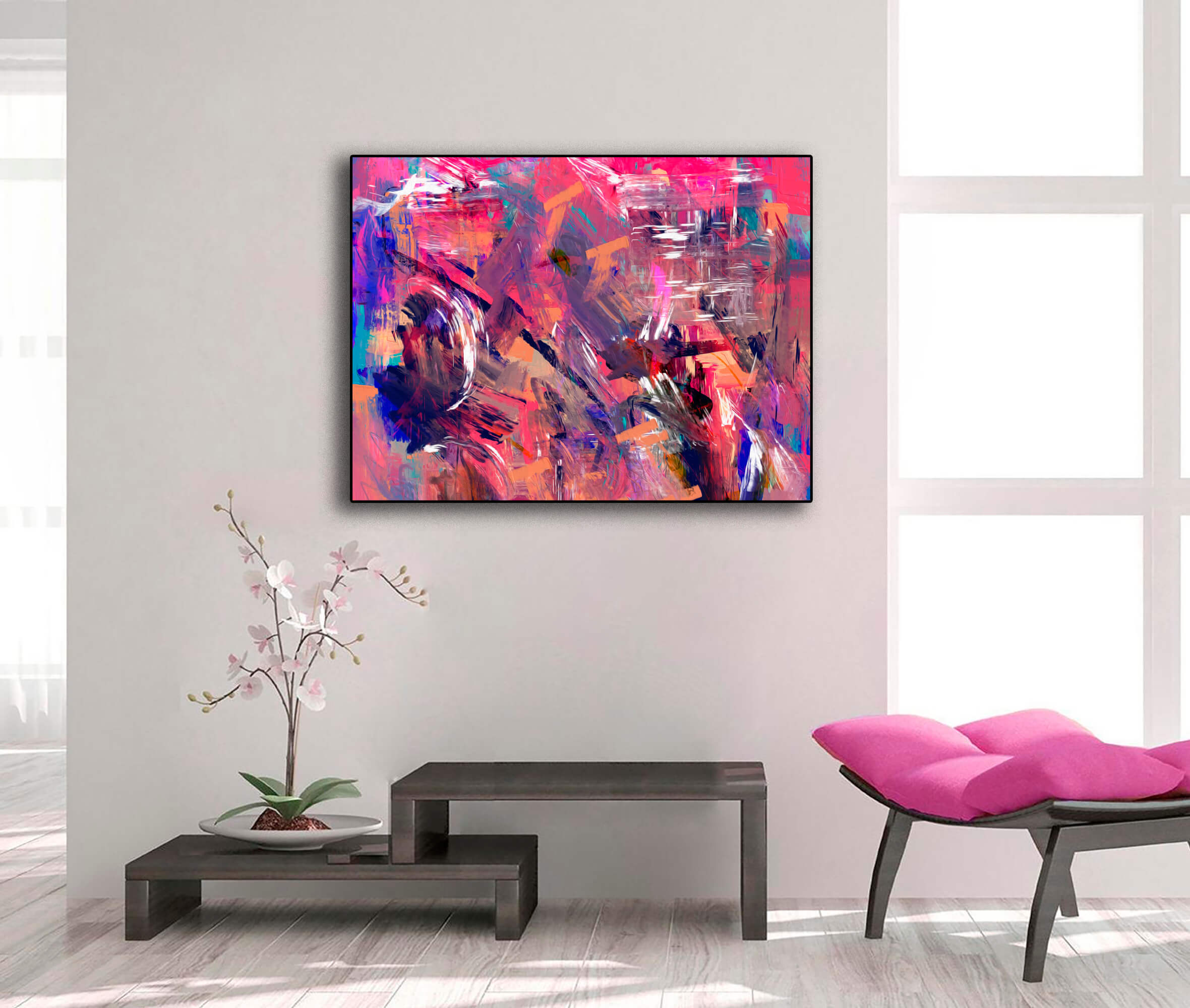 Abstract Brush Strokes Colorful Print Canvas Art, Abstract Home Decor Wall Art, Modern Abstract Fine Art Abstract, Contemporary Art - Image 5