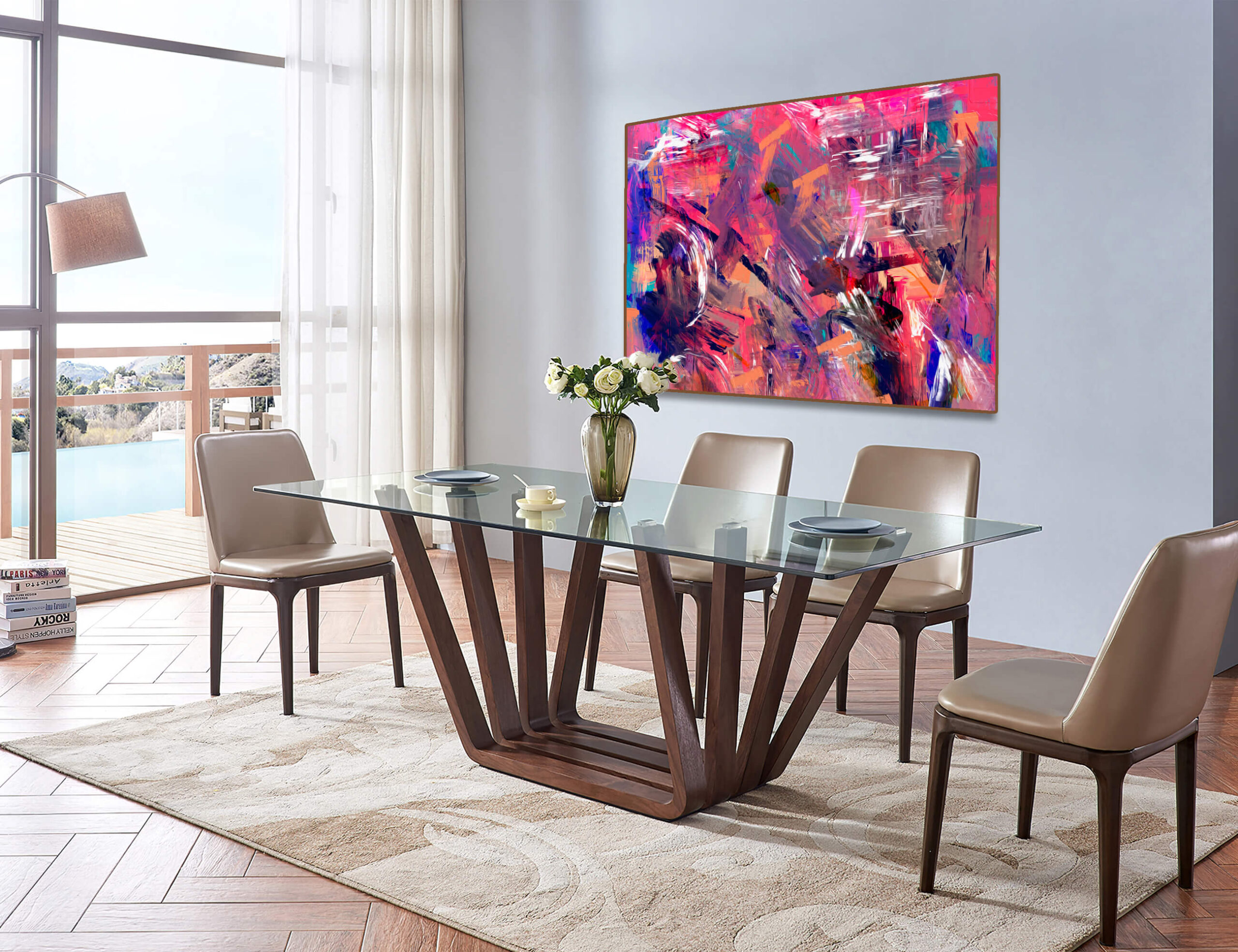 Abstract Brush Strokes Colorful Print Canvas Art, Abstract Home Decor Wall Art, Modern Abstract Fine Art Abstract, Contemporary Art - Image 2
