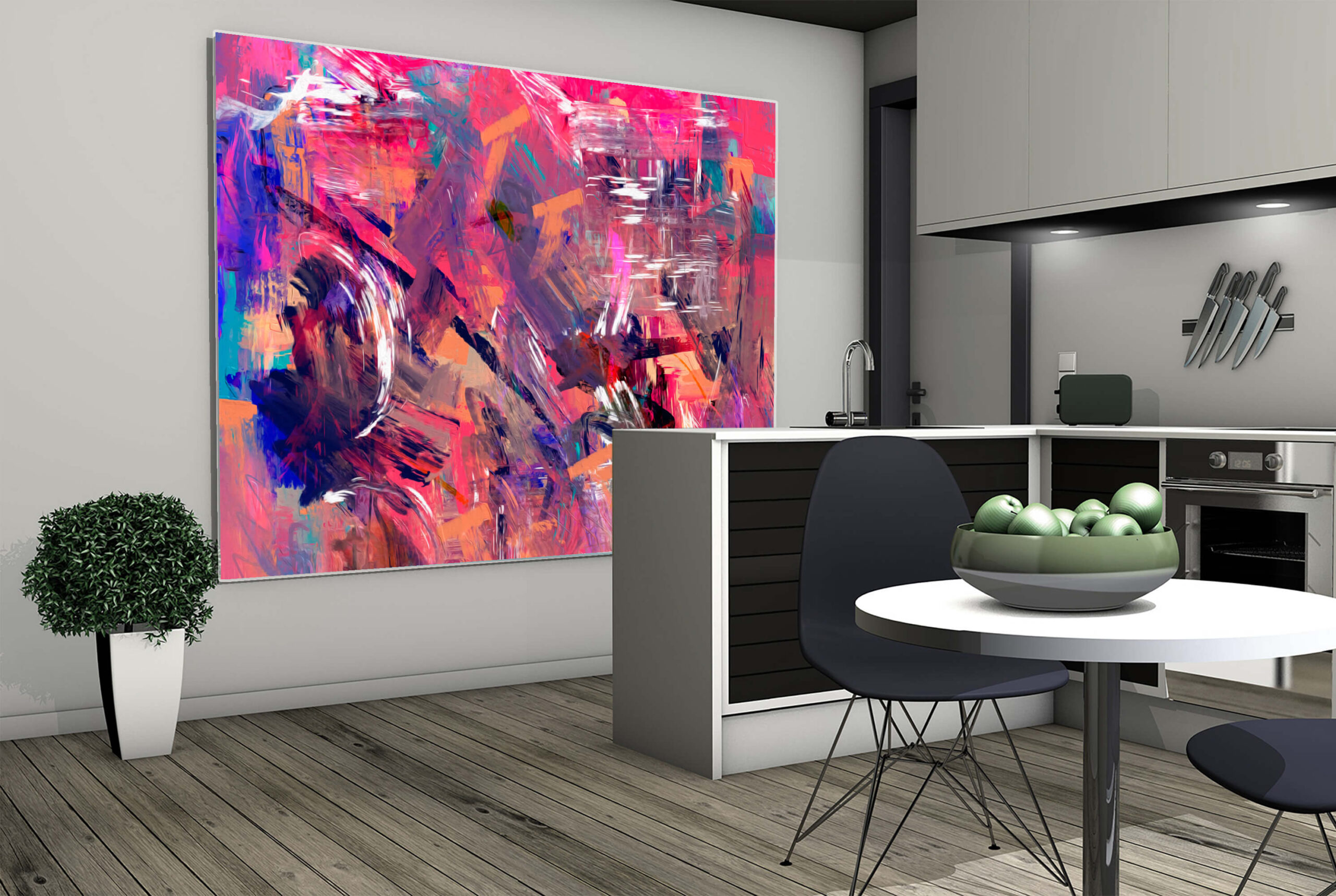 Abstract Brush Strokes Colorful Print Canvas Art, Abstract Home Decor Wall Art, Modern Abstract Fine Art Abstract, Contemporary Art - Image 3