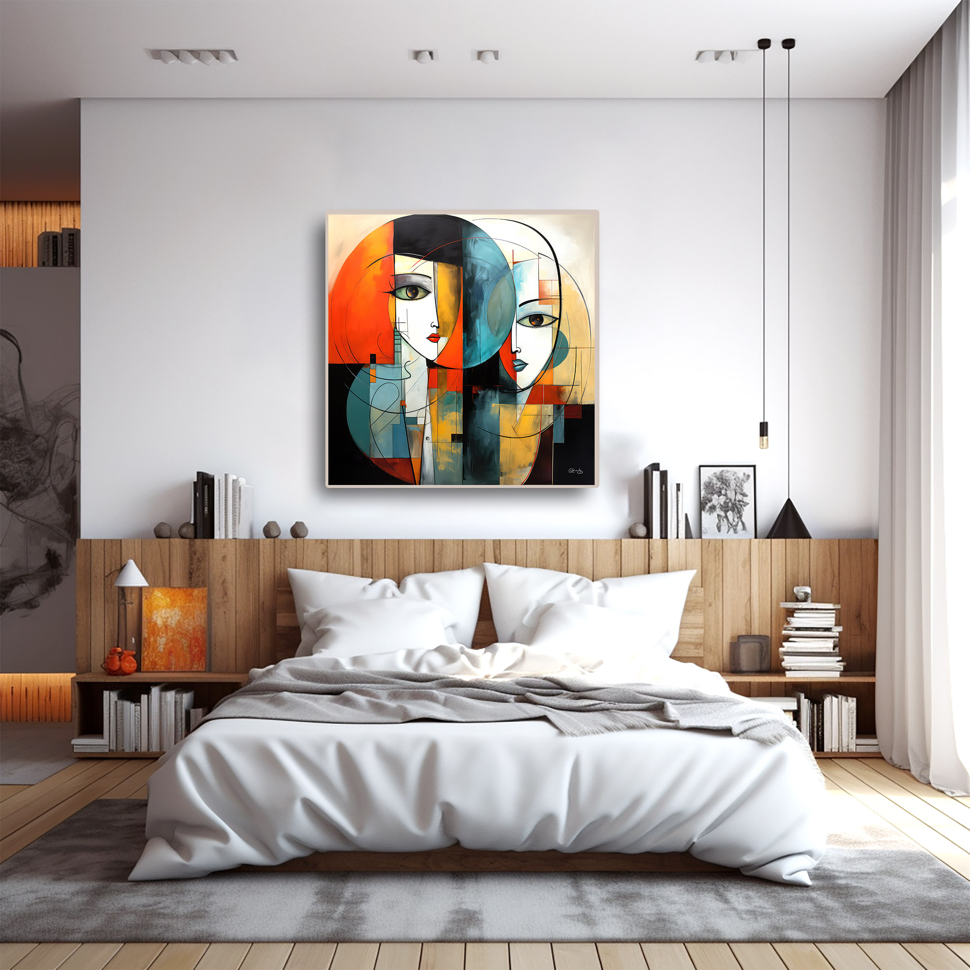 Female line art print, Modern Abstract, love wall art, Female Figure art, digital print, Contemporary Art, love art - Image 3