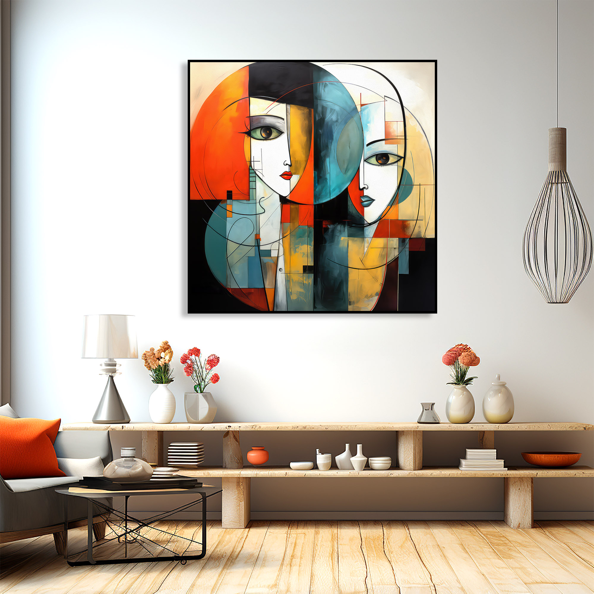 Female line art print, Modern Abstract, love wall art, Female Figure art, digital print, Contemporary Art, love art - Image 2