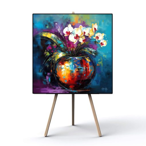 Floral Wall Art Canvas Print, Vibrant Flower Painting, Orchid Home Decor & Fine Art Print, Colorful Floral Artwork Living Room, Orchid art