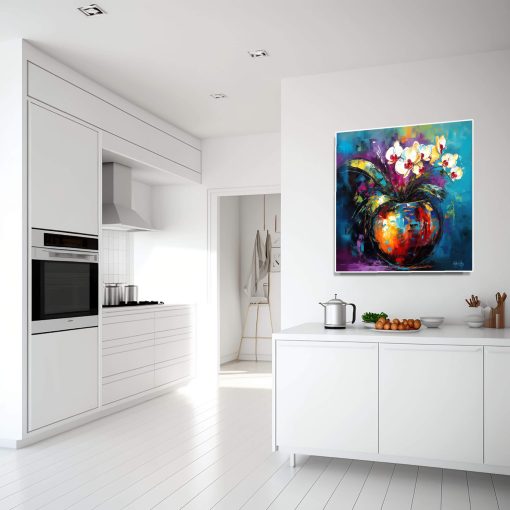 Floral Wall Art Canvas Print, Vibrant Flower Painting, Orchid Home Decor & Fine Art Print, Colorful Floral Artwork Living Room, Orchid art - Image 6
