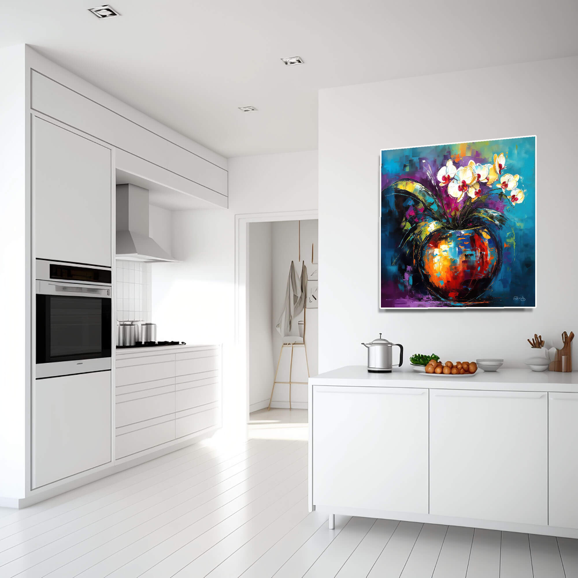 Floral Wall Art Canvas Print, Vibrant Flower Painting, Orchid Home Decor & Fine Art Print, Colorful Floral Artwork Living Room, Orchid art - Image 6