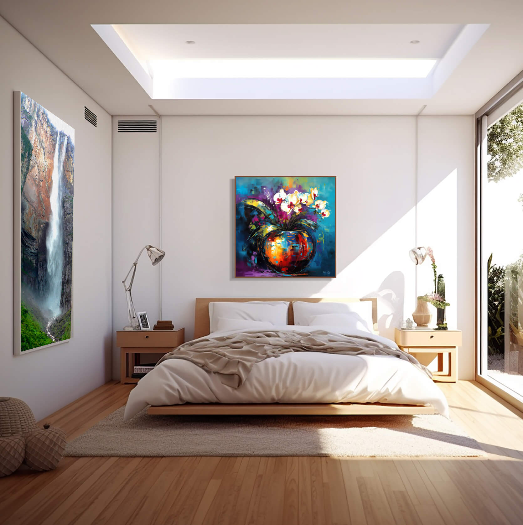 Floral Wall Art Canvas Print, Vibrant Flower Painting, Orchid Home Decor & Fine Art Print, Colorful Floral Artwork Living Room, Orchid art - Image 7
