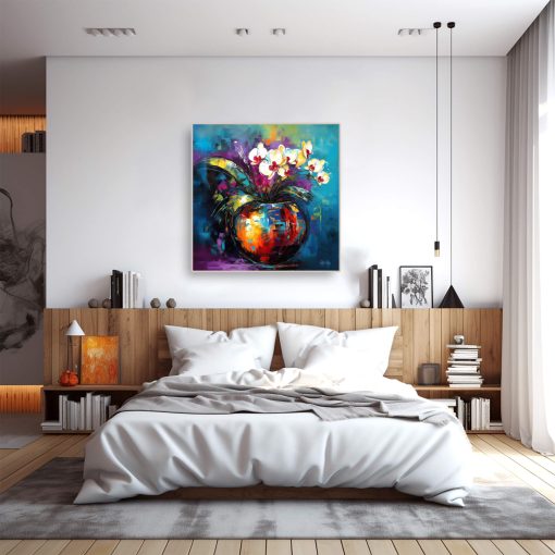 Floral Wall Art Canvas Print, Vibrant Flower Painting, Orchid Home Decor & Fine Art Print, Colorful Floral Artwork Living Room, Orchid art - Image 8