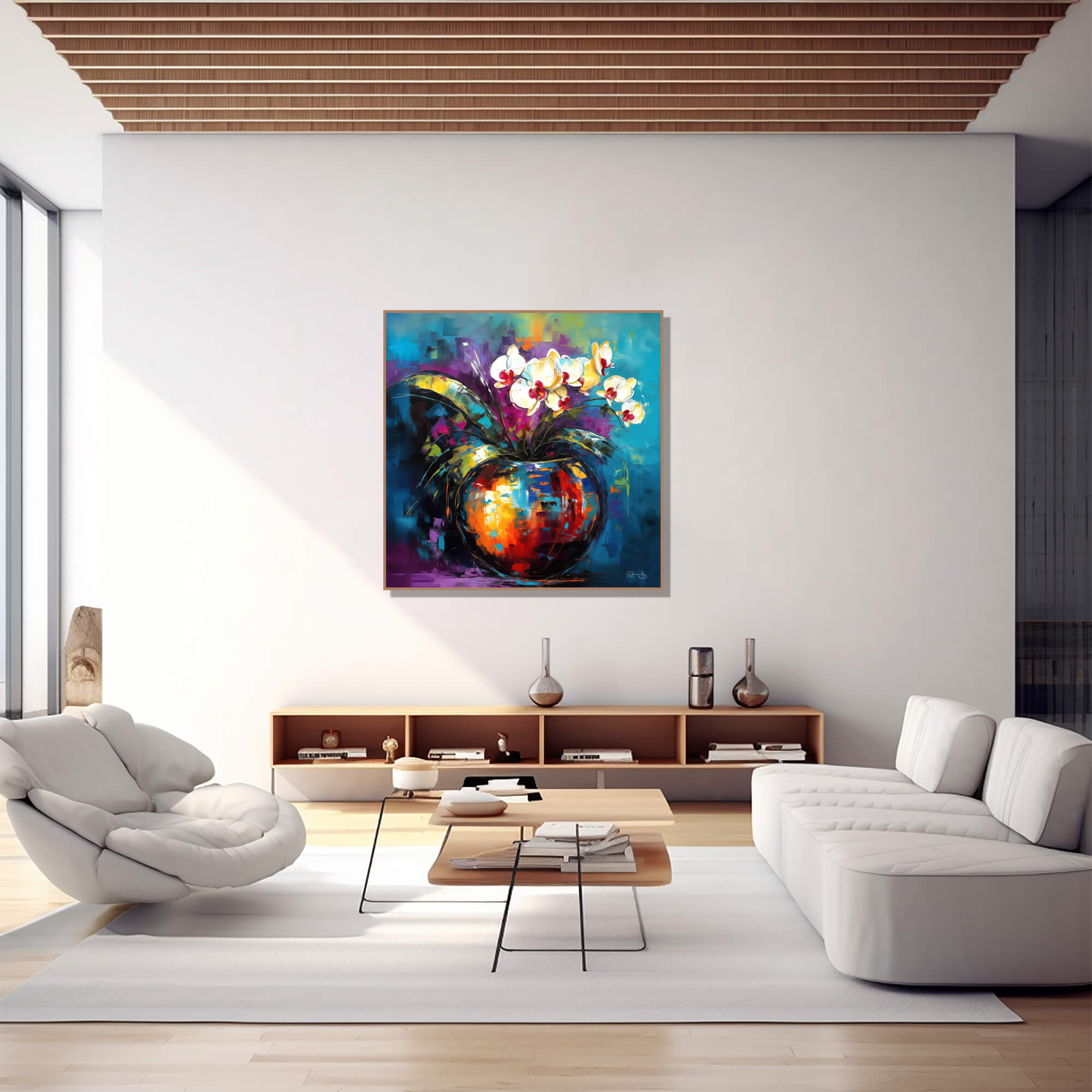 Floral Wall Art Canvas Print, Vibrant Flower Painting, Orchid Home Decor & Fine Art Print, Colorful Floral Artwork Living Room, Orchid art - Image 9