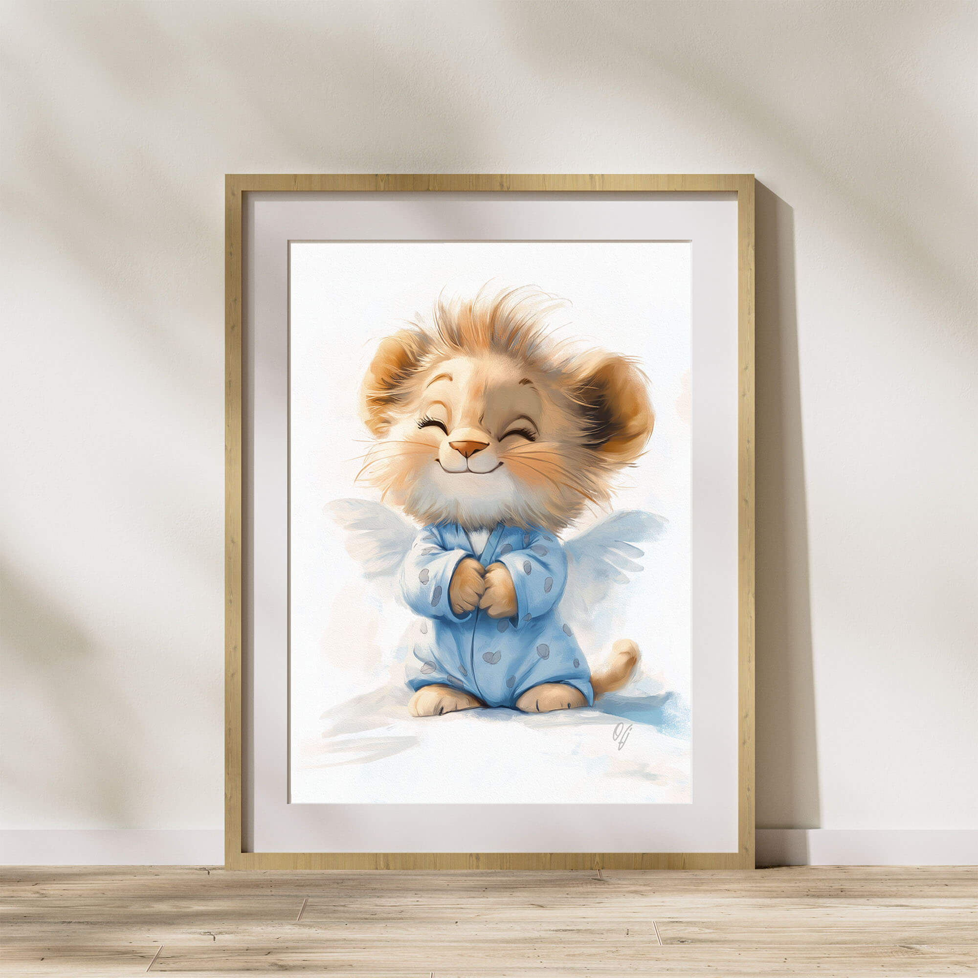 Cute Guardian Angel Little Lion, Wall Decor for Kids, Baby Animal Nursery Print, Canvas Art for Children’s Room, Baby Shower Gift, Playroom - Image 3