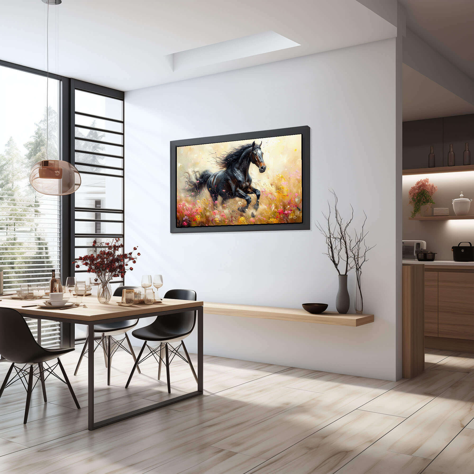 Running Horse Abstract Colorful Canvas Wall Art Modern Horse Art Print Horse Lover Gift Large Vibrant Wall Art Stylish Horse Print - Image 2