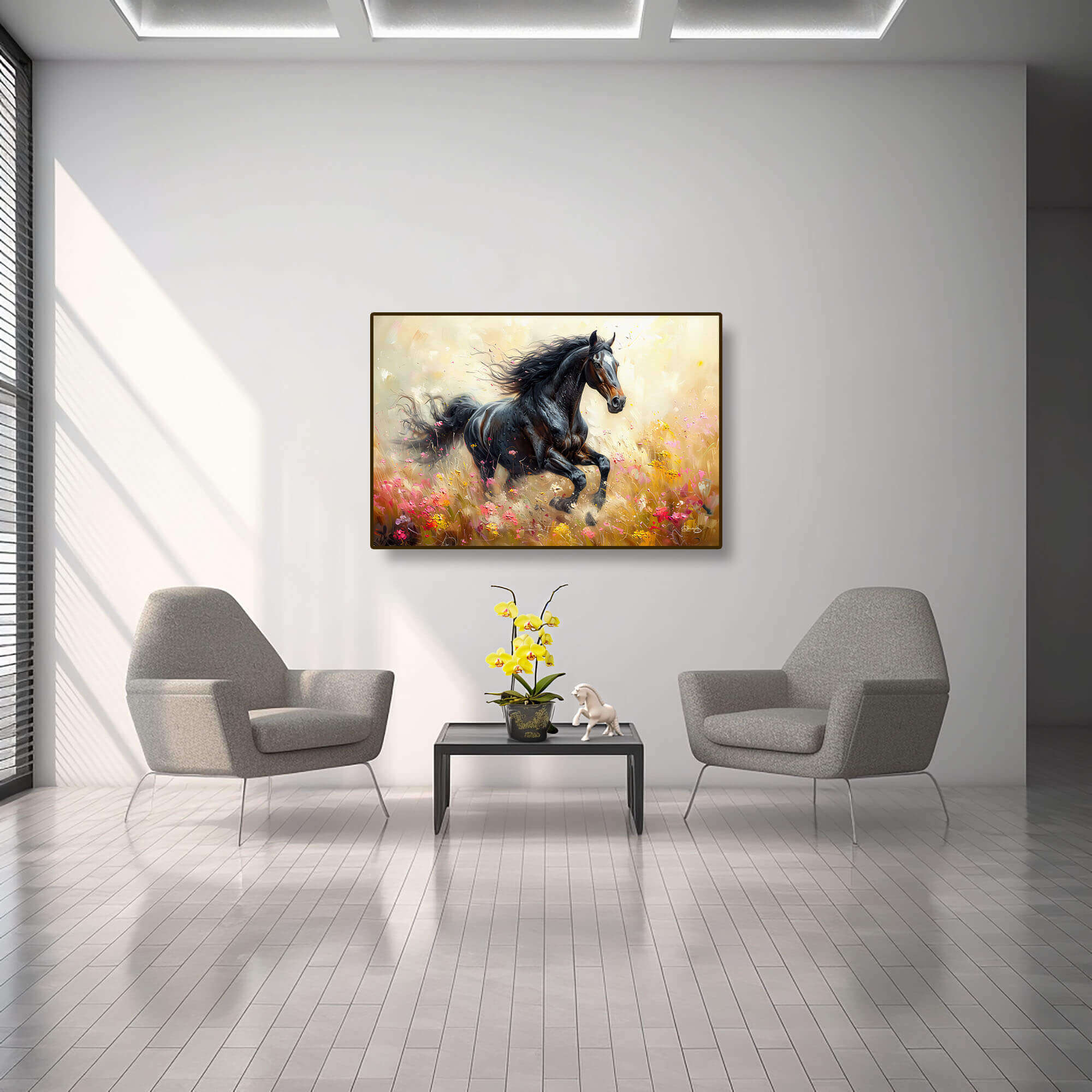 Running Horse Abstract Colorful Canvas Wall Art Modern Horse Art Print Horse Lover Gift Large Vibrant Wall Art Stylish Horse Print - Image 3