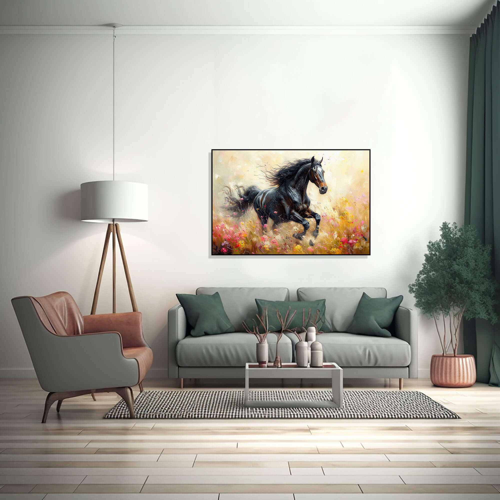Running Horse Abstract Colorful Canvas Wall Art Modern Horse Art Print Horse Lover Gift Large Vibrant Wall Art Stylish Horse Print - Image 6