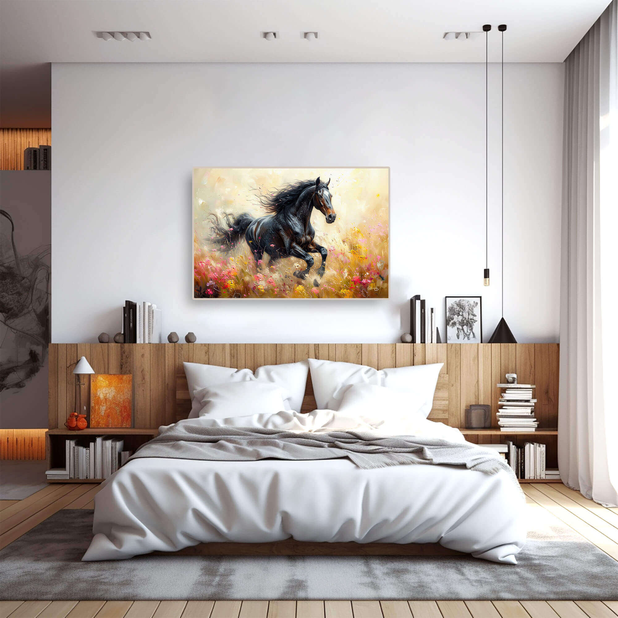 Running Horse Abstract Colorful Canvas Wall Art Modern Horse Art Print Horse Lover Gift Large Vibrant Wall Art Stylish Horse Print - Image 7