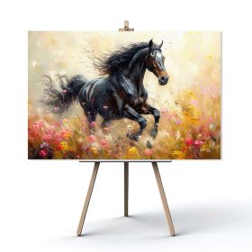 Running Horse Abstract Colorful Canvas Wall Art Modern Horse Art Print Horse Lover Gift Large Vibrant Wall Art Stylish Horse Print