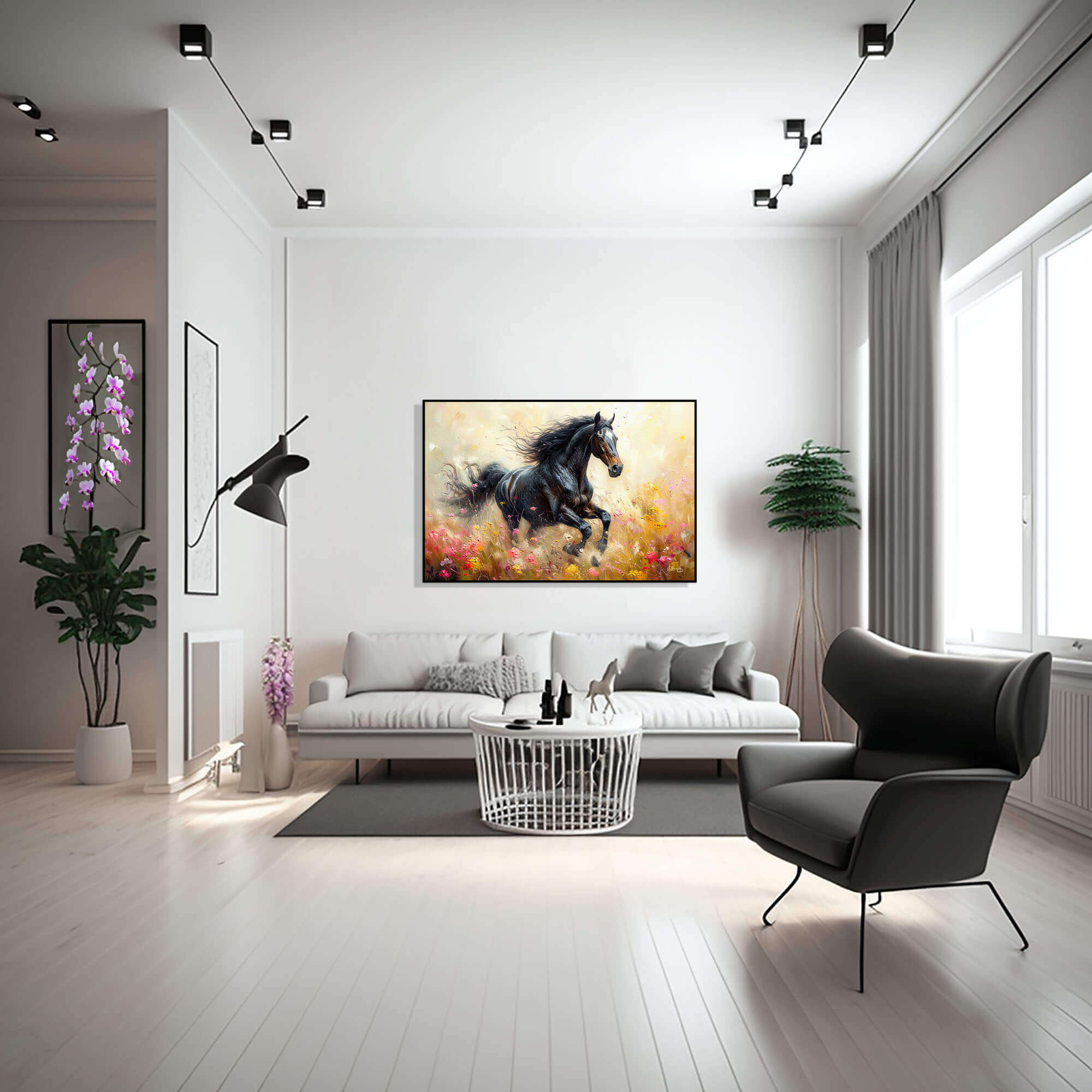 Running Horse Abstract Colorful Canvas Wall Art Modern Horse Art Print Horse Lover Gift Large Vibrant Wall Art Stylish Horse Print - Image 4