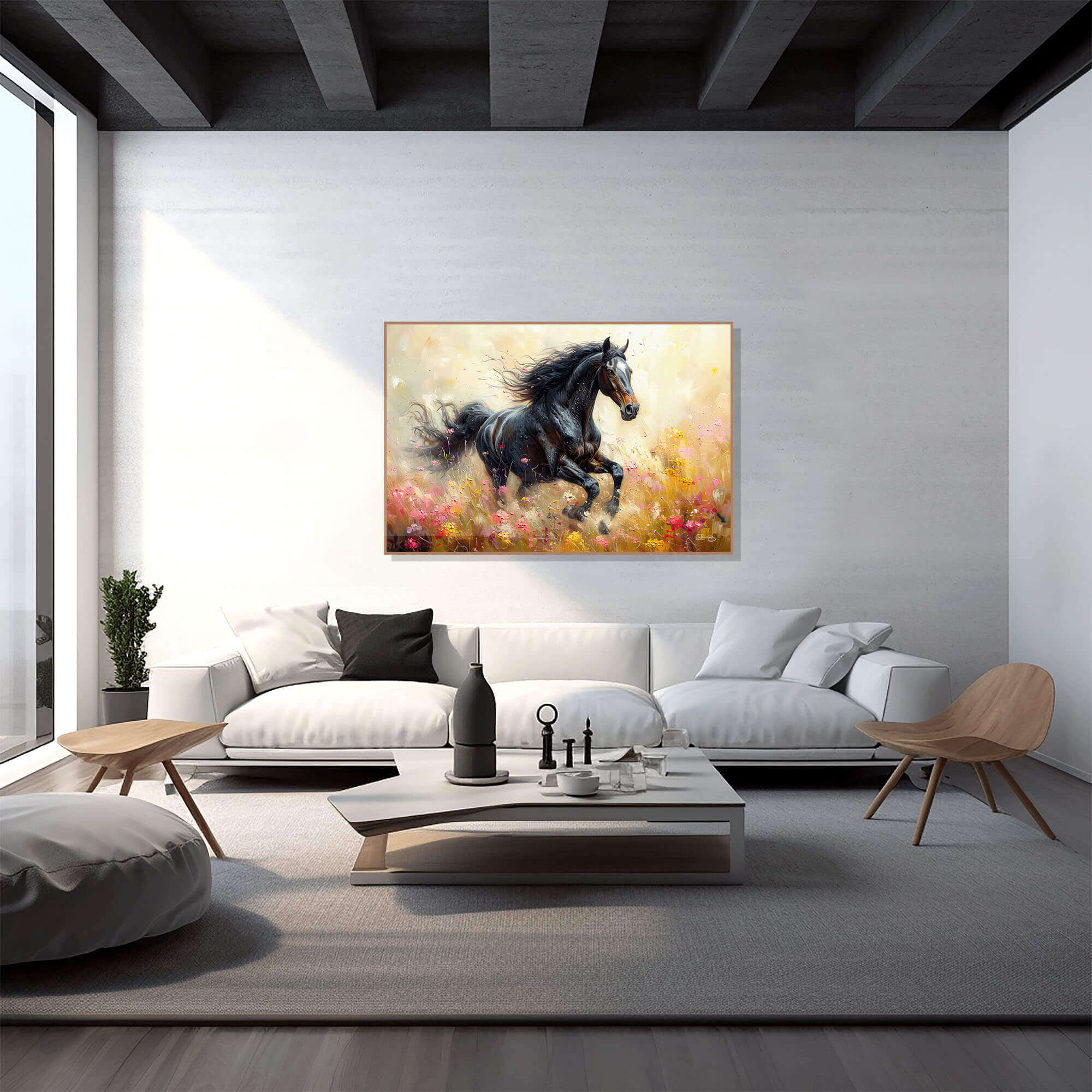 Running Horse Abstract Colorful Canvas Wall Art Modern Horse Art Print Horse Lover Gift Large Vibrant Wall Art Stylish Horse Print - Image 5