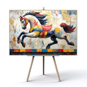 Colorful Carousel Horse Canvas Print - Vibrant Wall Art for Home Decor & Horse Lovers - Beautiful Horse Artwork Decoration - Home Wall Decor