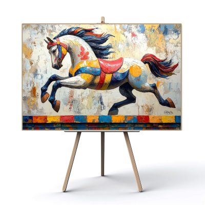 Colorful Carousel Horse Canvas Print - Vibrant Wall Art for Home Decor & Horse Lovers - Beautiful Horse Artwork Decoration - Home Wall Decor