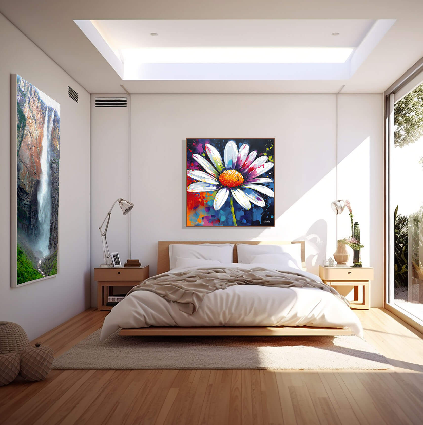 Colorful Floral Canvas Art - Vibrant Flower Painting & Colorful Home Decor Fine Art Print, Daisy Floral Artwork for Walls, Floral Canvas Art - Image 10