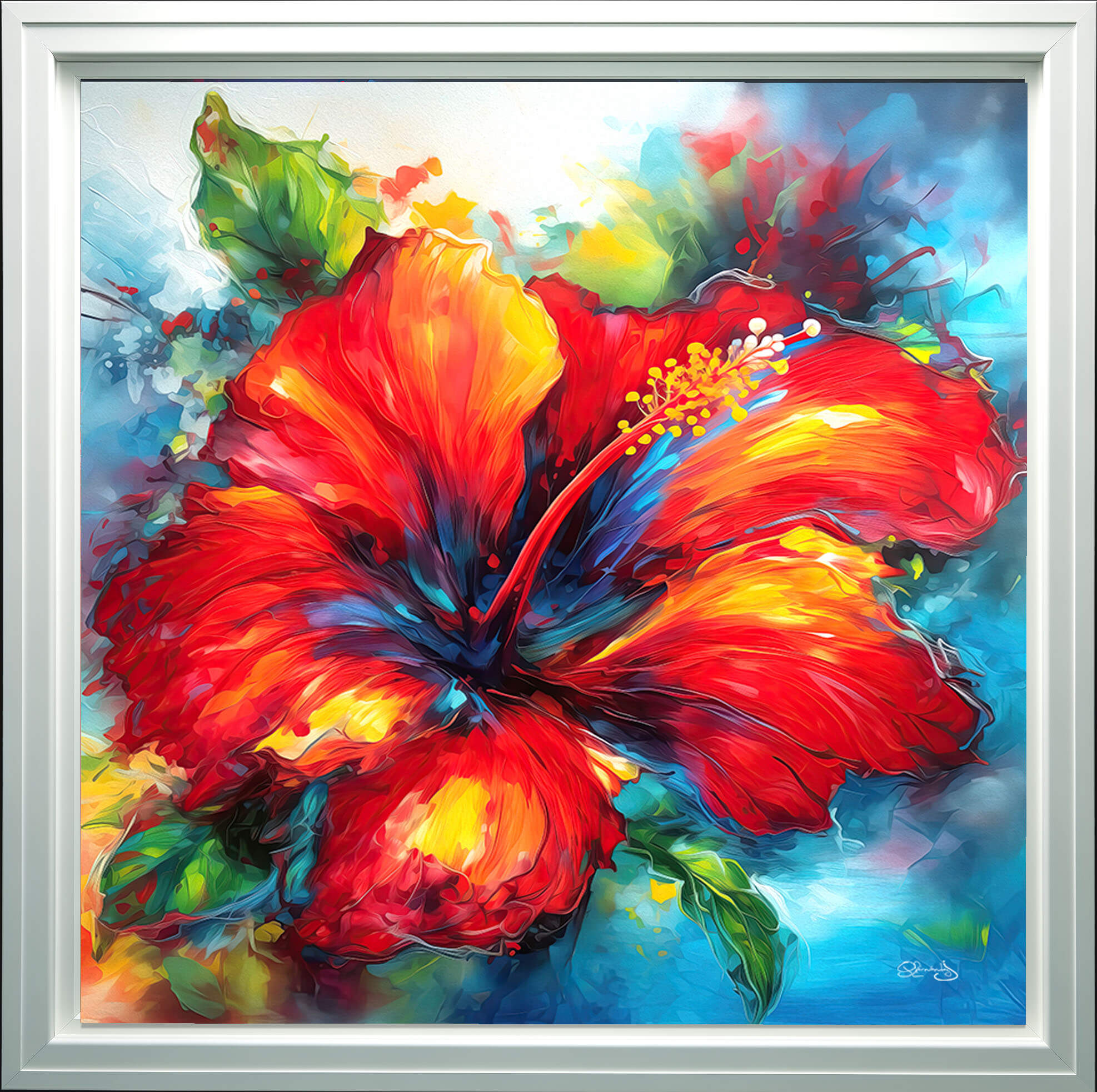 Red Hibiscus Art Canvas Print, Floral Wall Art Print, floral Home Decor & Fine Art Print, Colorful Floral Art home decor, Mother's Day Gift - Image 2