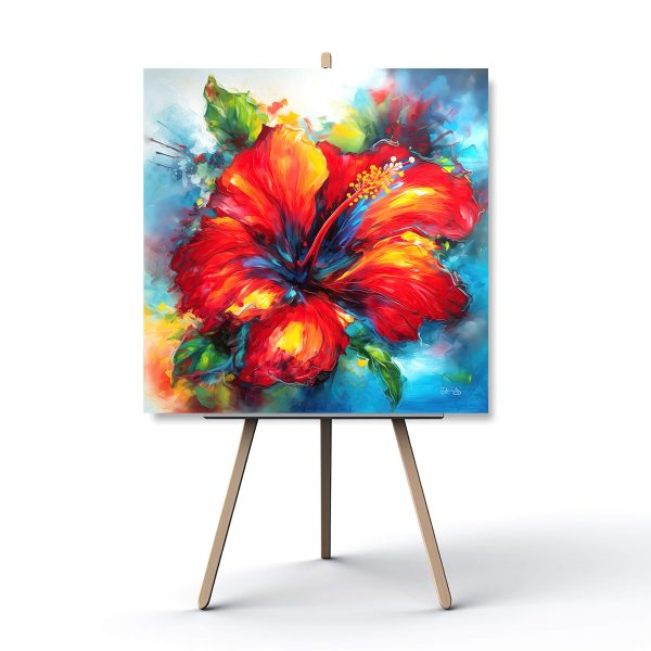 Red Hibiscus Art Canvas Print, Floral Wall Art Print, floral Home Decor & Fine Art Print, Colorful Floral Art  home decor, Mother's Day Gift