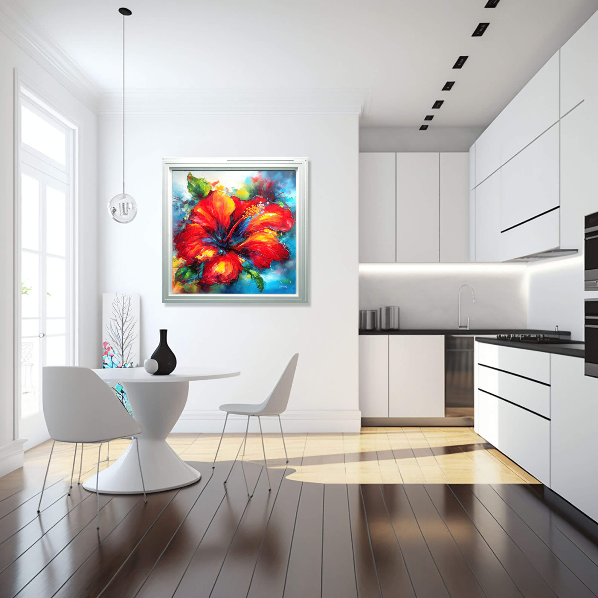 Red Hibiscus Art Canvas Print, Floral Wall Art Print, floral Home Decor & Fine Art Print, Colorful Floral Art home decor, Mother's Day Gift - Image 3