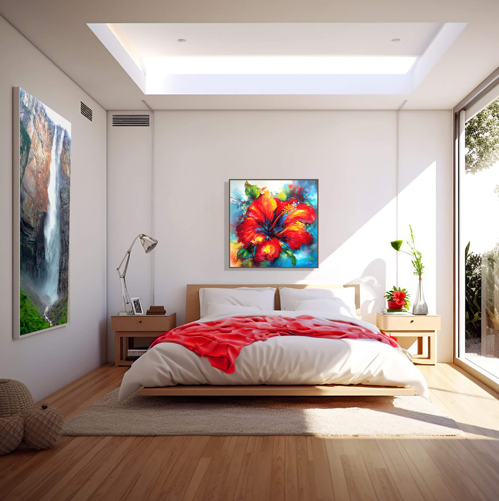 Red Hibiscus Art Canvas Print, Floral Wall Art Print, floral Home Decor & Fine Art Print, Colorful Floral Art home decor, Mother's Day Gift - Image 6