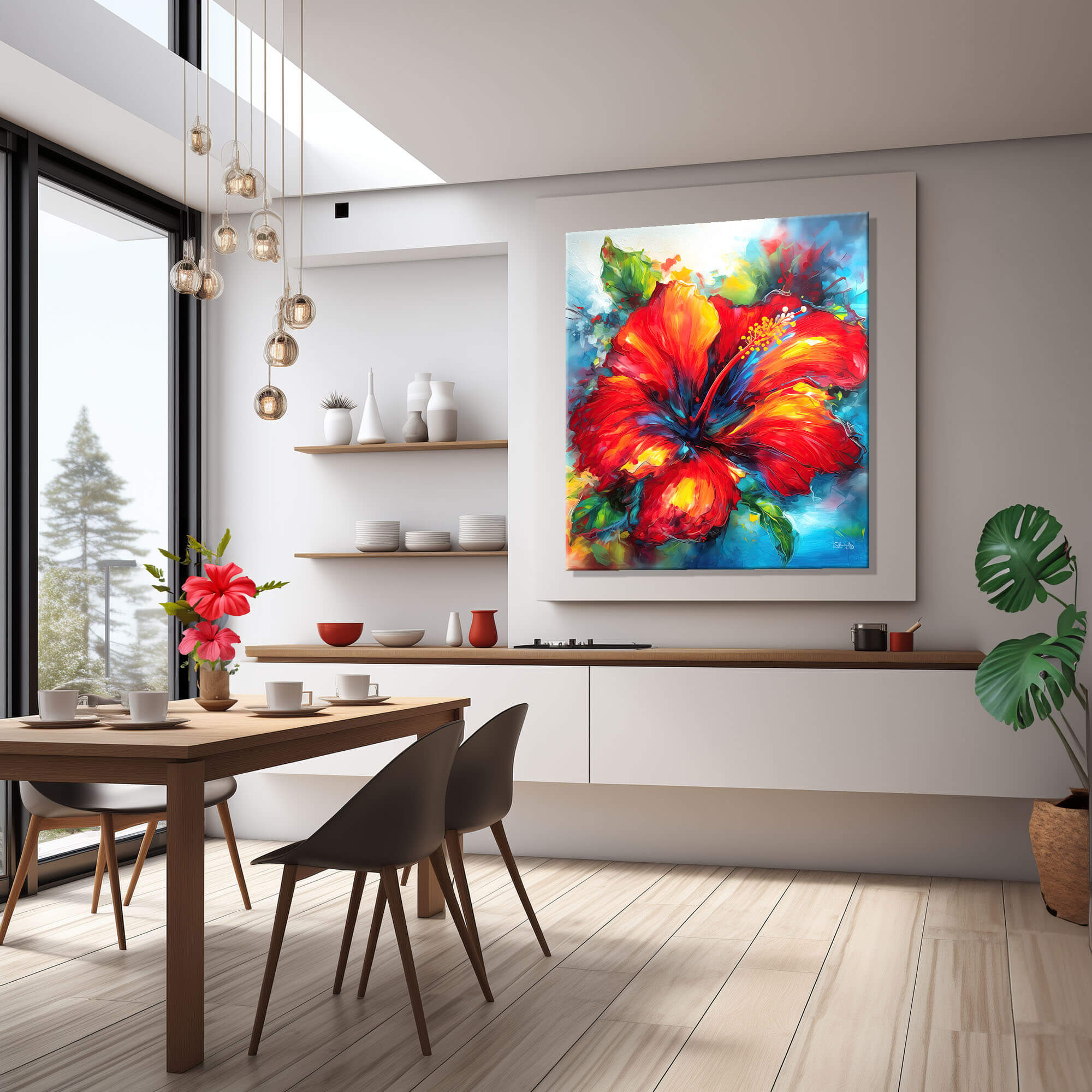 Red Hibiscus Art Canvas Print, Floral Wall Art Print, floral Home Decor & Fine Art Print, Colorful Floral Art home decor, Mother's Day Gift - Image 7