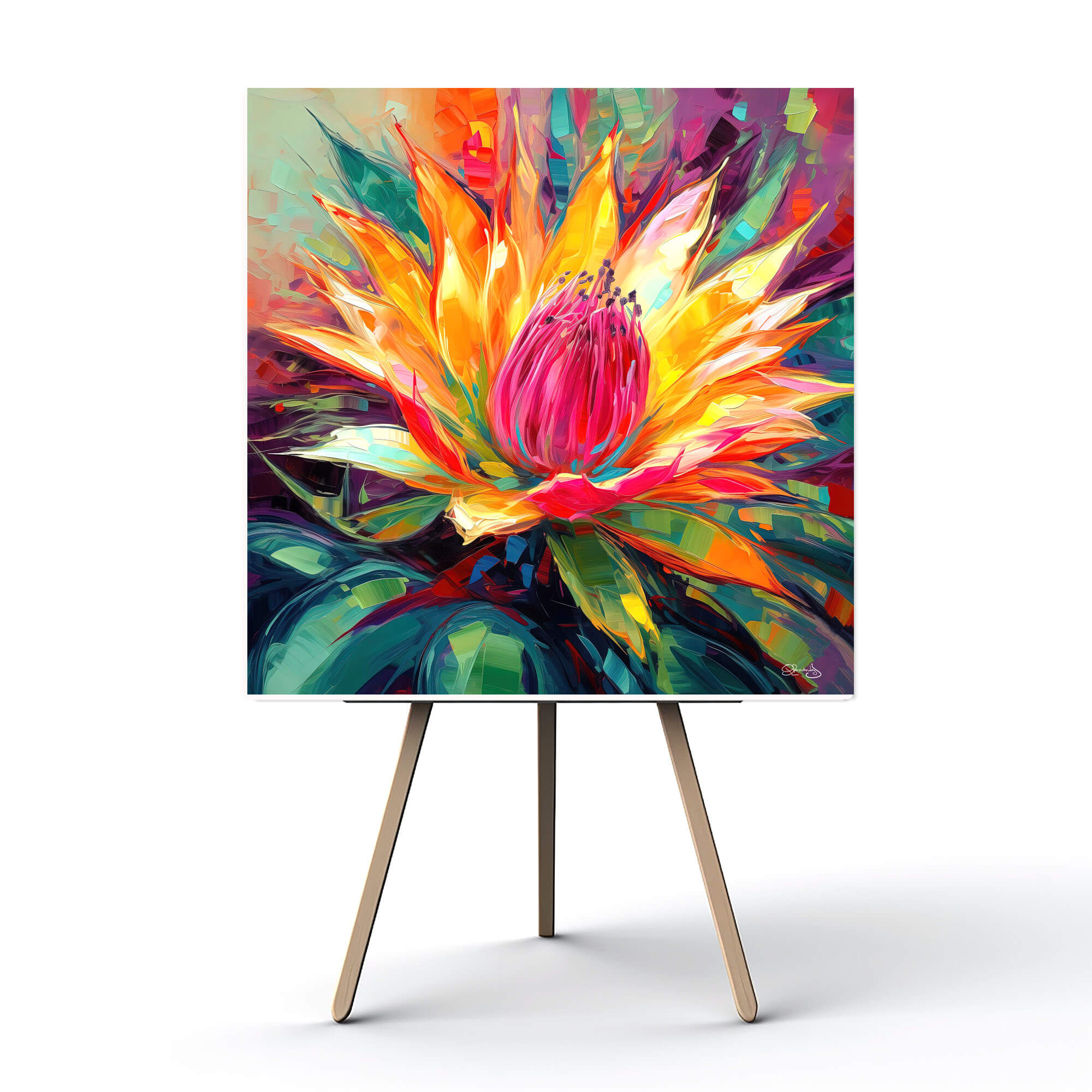 Orchid Cactus Canvas Print - Colorful Epiphyllum Flower Art for Elegant Home Décor & Abstract Wall Design, Floral Wall Art