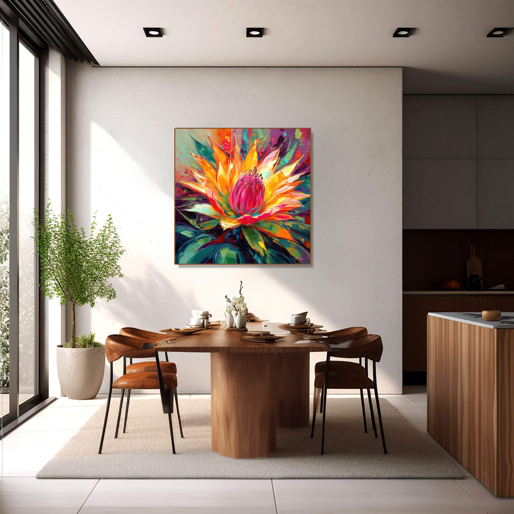 Orchid Cactus Canvas Print - Colorful Epiphyllum Flower Art for Elegant Home Décor & Abstract Wall Design, Floral Wall Art - Image 3