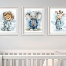 Safari Nursery Prints Set of 3 | Kids & Nursery Wall art | Safari Animal Nursery Decor |  Kids Room Decor | Animal Art | Baby Shower Gift