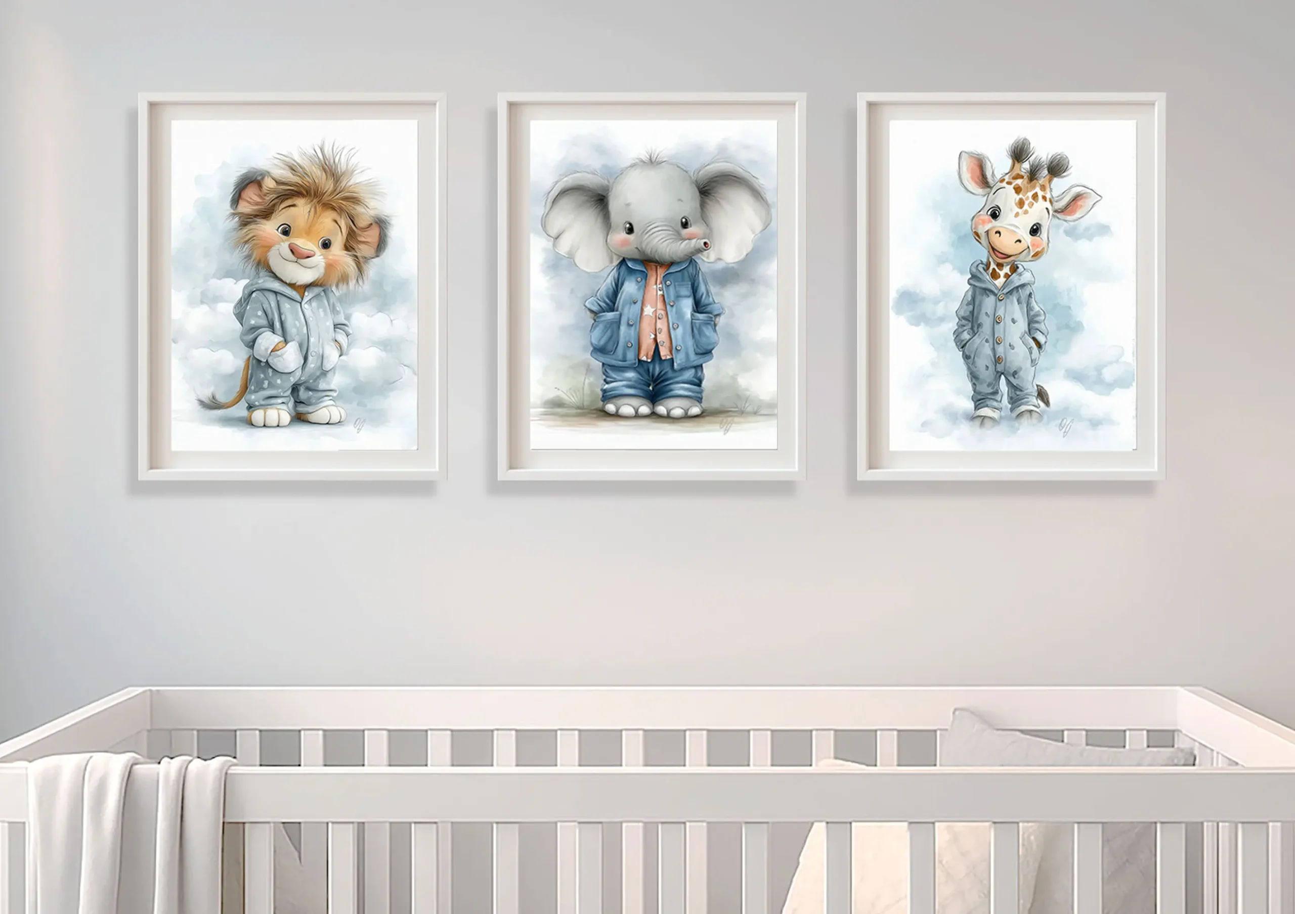 Safari Nursery Prints Set of 3 | Kids & Nursery Wall art | Safari Animal Nursery Decor |  Kids Room Decor | Animal Art | Baby Shower Gift