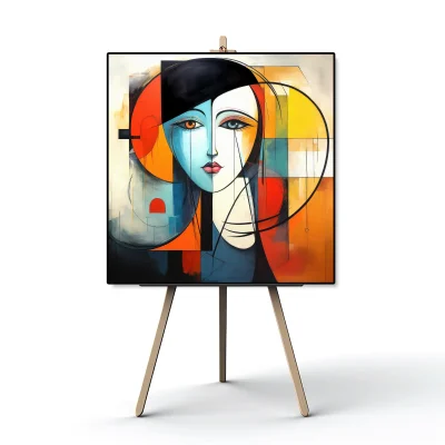Modern digital art | abstract female portrait | printable wall art | geometric face illustration | emotional art print |cubist style decor | colorful expressionism | contemporary home art