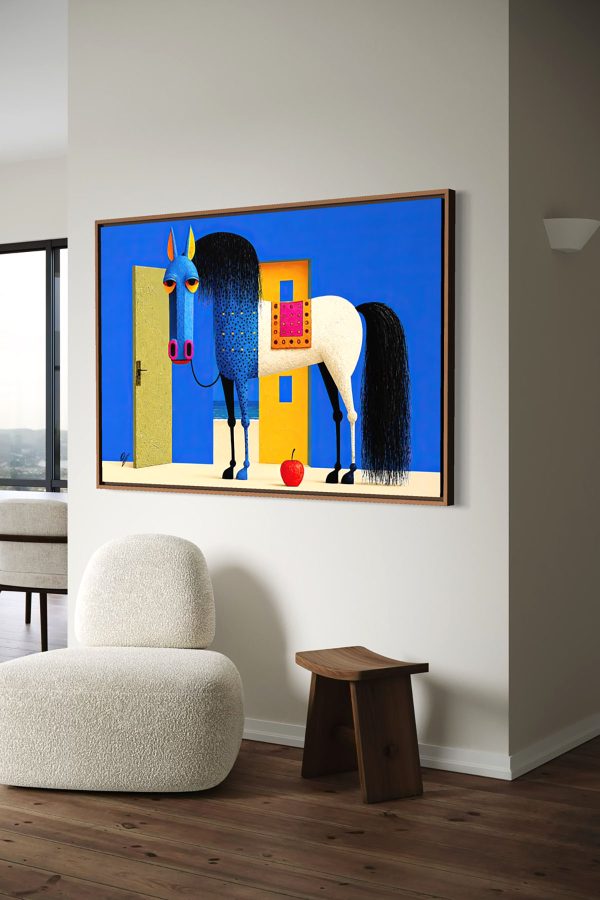 Beyond the Door modern horse fine art canvas print displayed in a refined interior setting with symbolic contemporary wall decor.