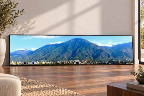 Guardian Ávila panoramic fine art canvas print featuring El Ávila mountain in Caracas, Venezuela, displayed against a wall in a modern interior.